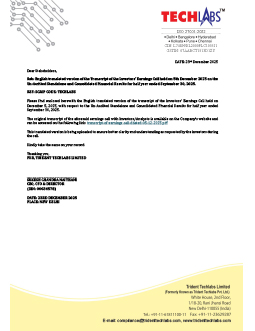 Transcript of Earnings Call dated-05-12-2025