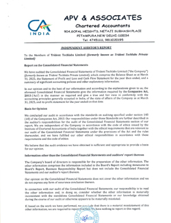 Standalone Financials Audit Report 2024-25