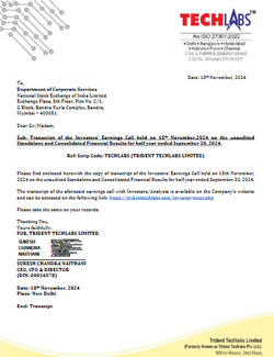 Transcript Earnings Call Trident- S